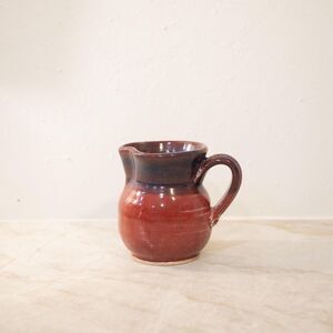 Handmade Studio Pottery Red and Blue Small Pitcher